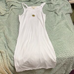 White Midi Dress with Embroidered Detail